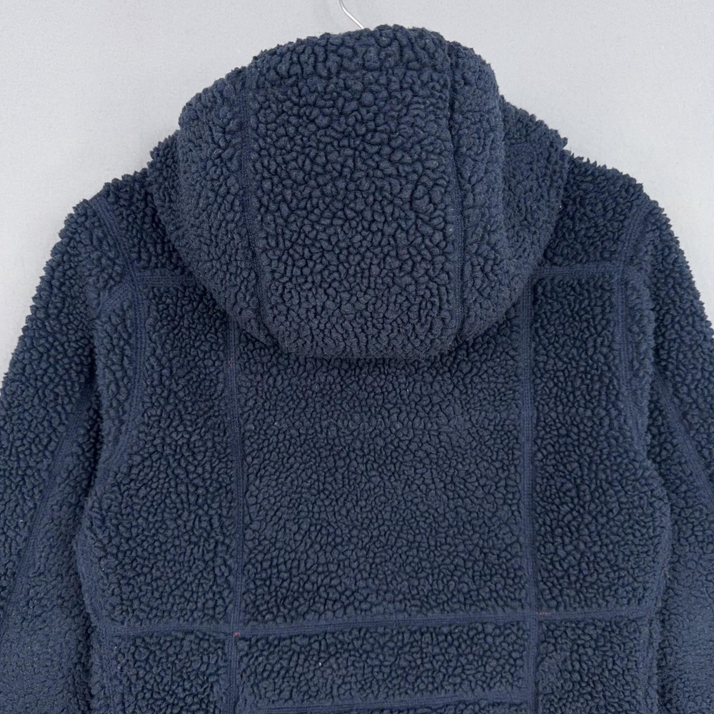 L.L.Bean Jacket Womens XS Mountain Pile Fleece Sherpa Blue Hooded Deep Pile Zip - Picture 6 of 11